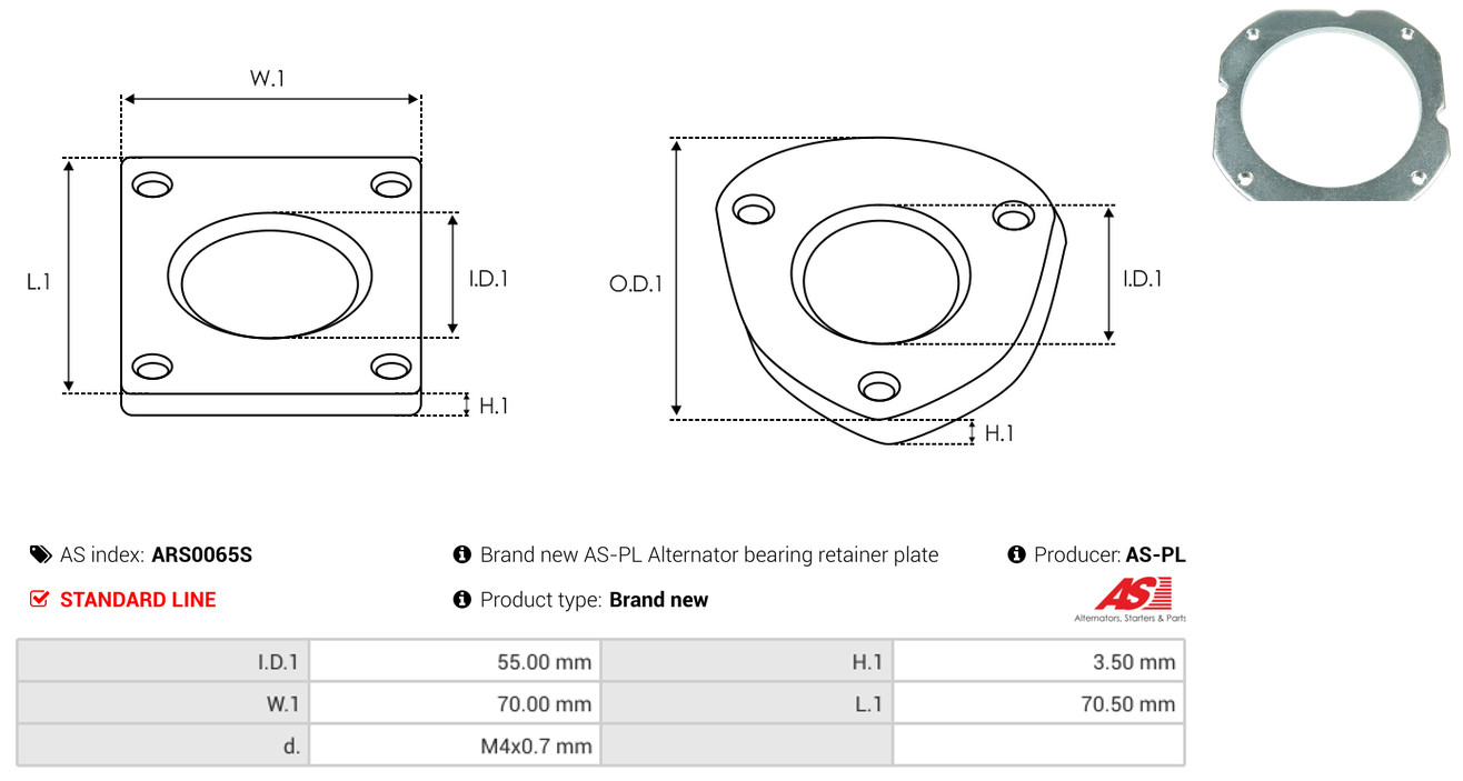 AS-PL Reparatursatz, Generator ars0065s