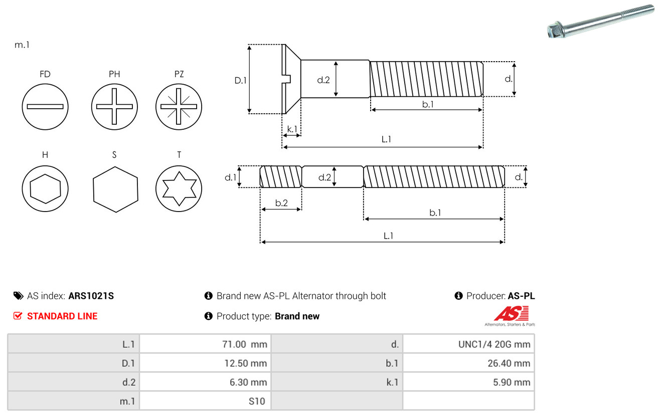 AS-PL Reparatursatz, Generator ars1021s