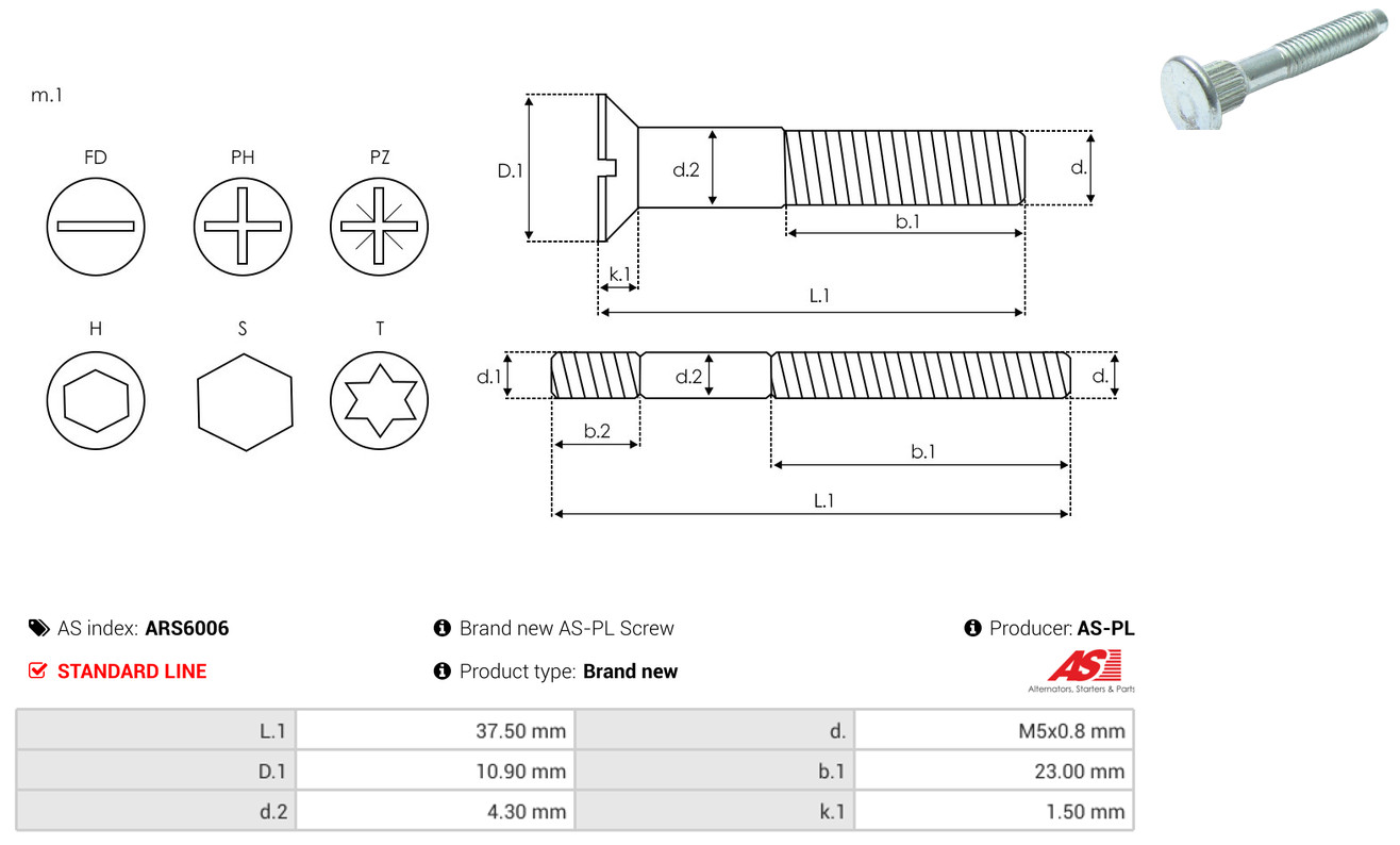 AS-PL Reparatursatz, Generator ars6006