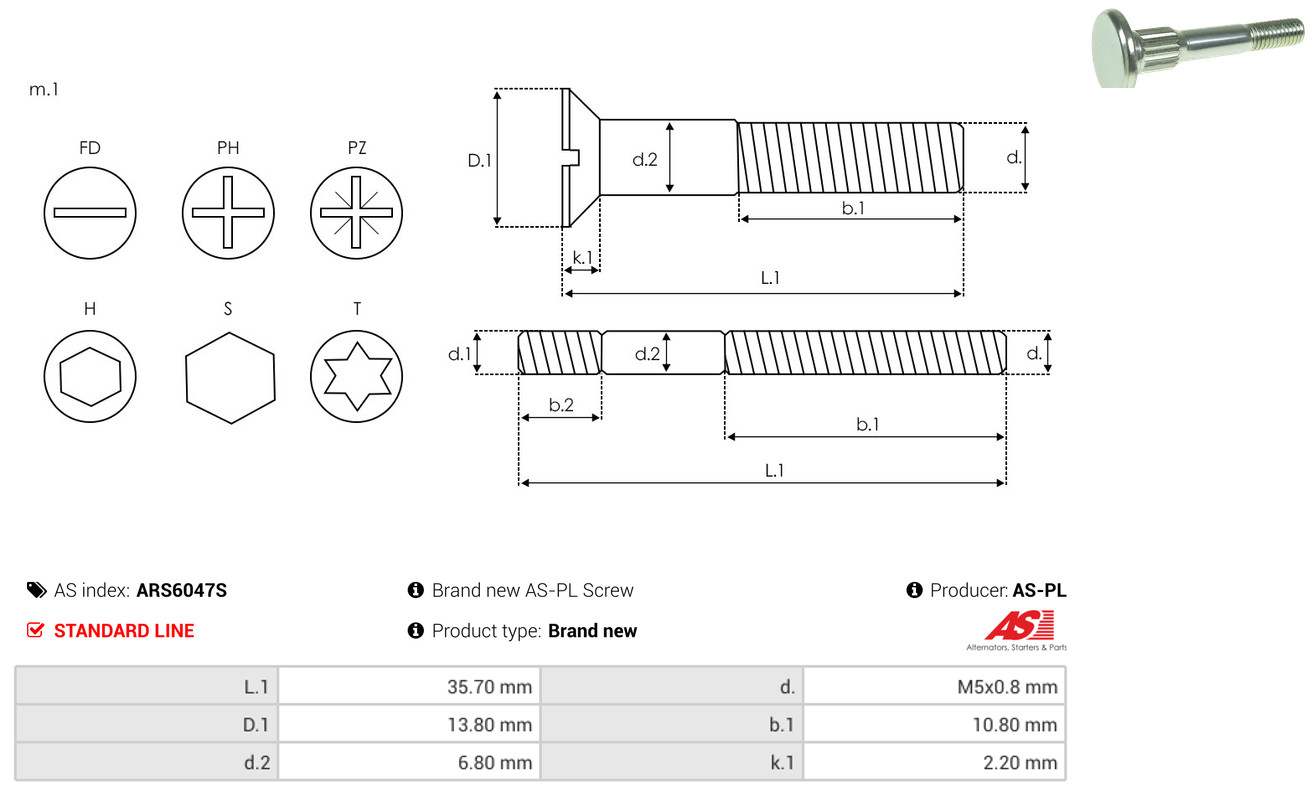 AS-PL Reparatursatz, Generator ars6047s