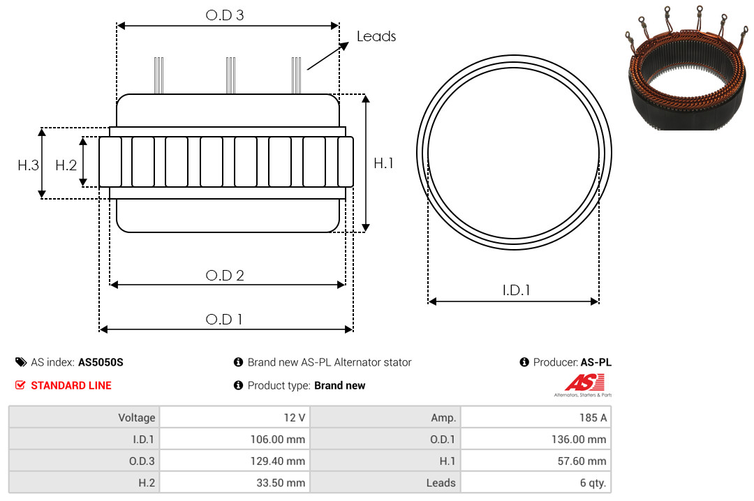 As-Pl Stator, Generator As5050s