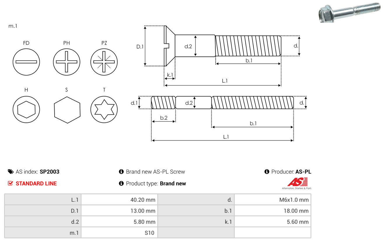 AS-PL Reparatursatz, Generator sp2003