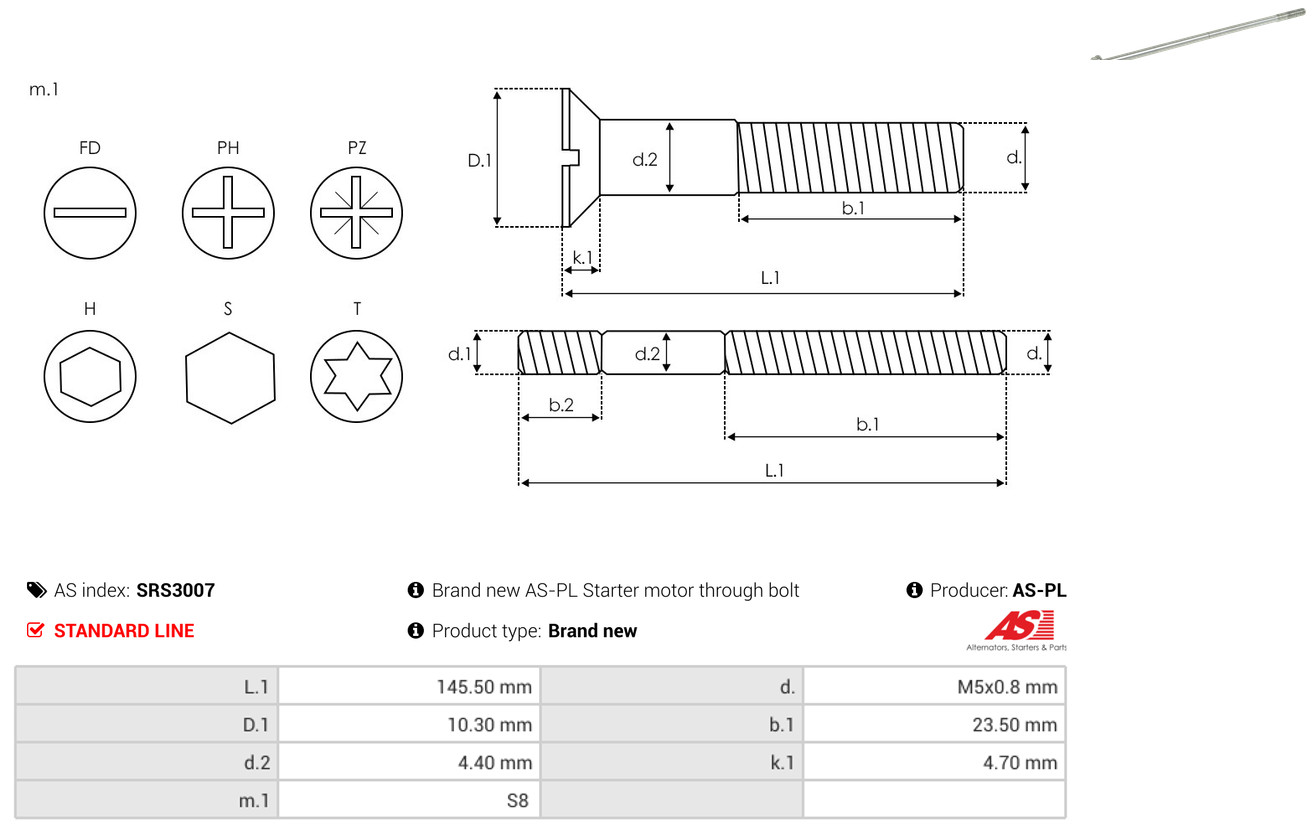 AS-PL Reparatursatz, Generator srs3007