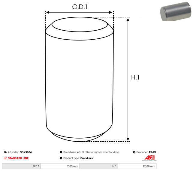 AS-PL Reparatursatz, Starter sdk9004 75mm