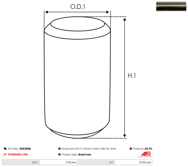 AS-PL Reparatursatz, Starter sdk9006 75mm