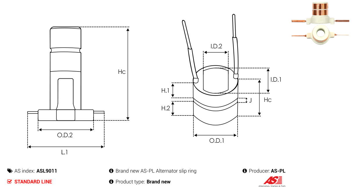 AS-PL Schleifring, Generator asl9011 für Ford