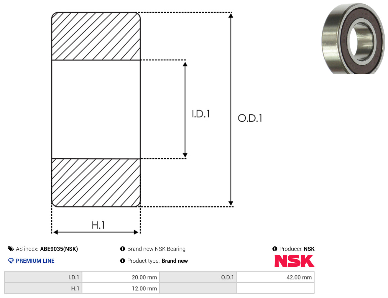 As-Pl Lager Abe9035(Nsk) Für Nissan