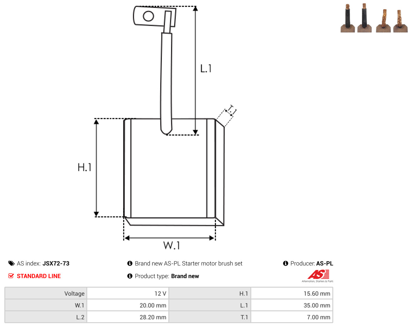 AS-PL Kohlebürste, Starter jsx7273