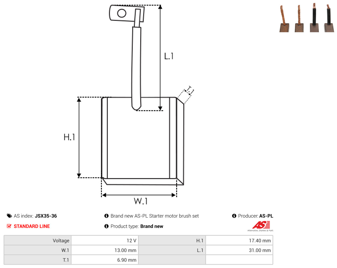 AS-PL Kohlebürste, Starter jsx3536