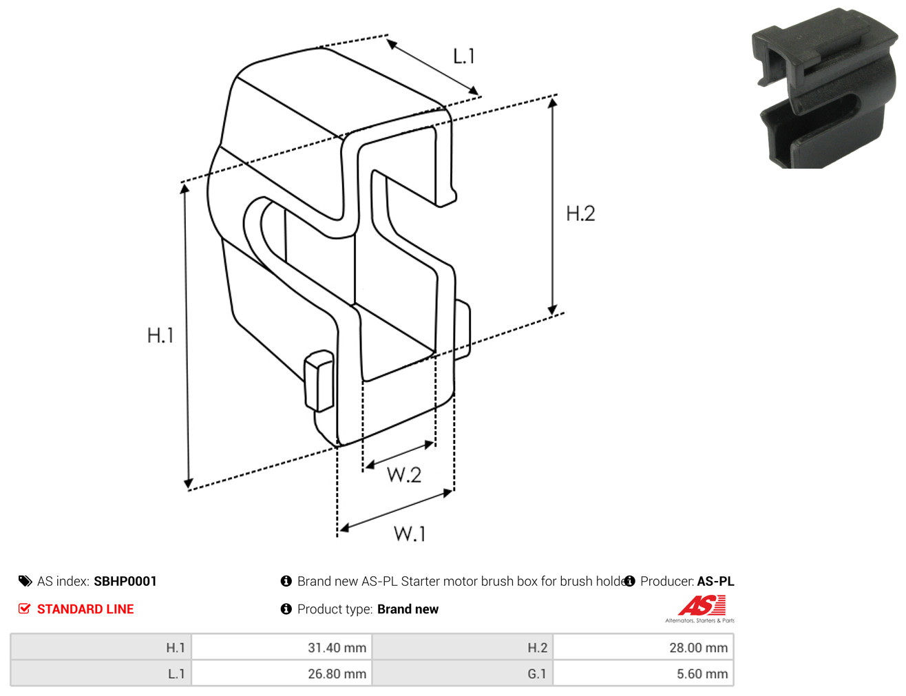 AS-PL Reparatursatz, Starter sbhp0001