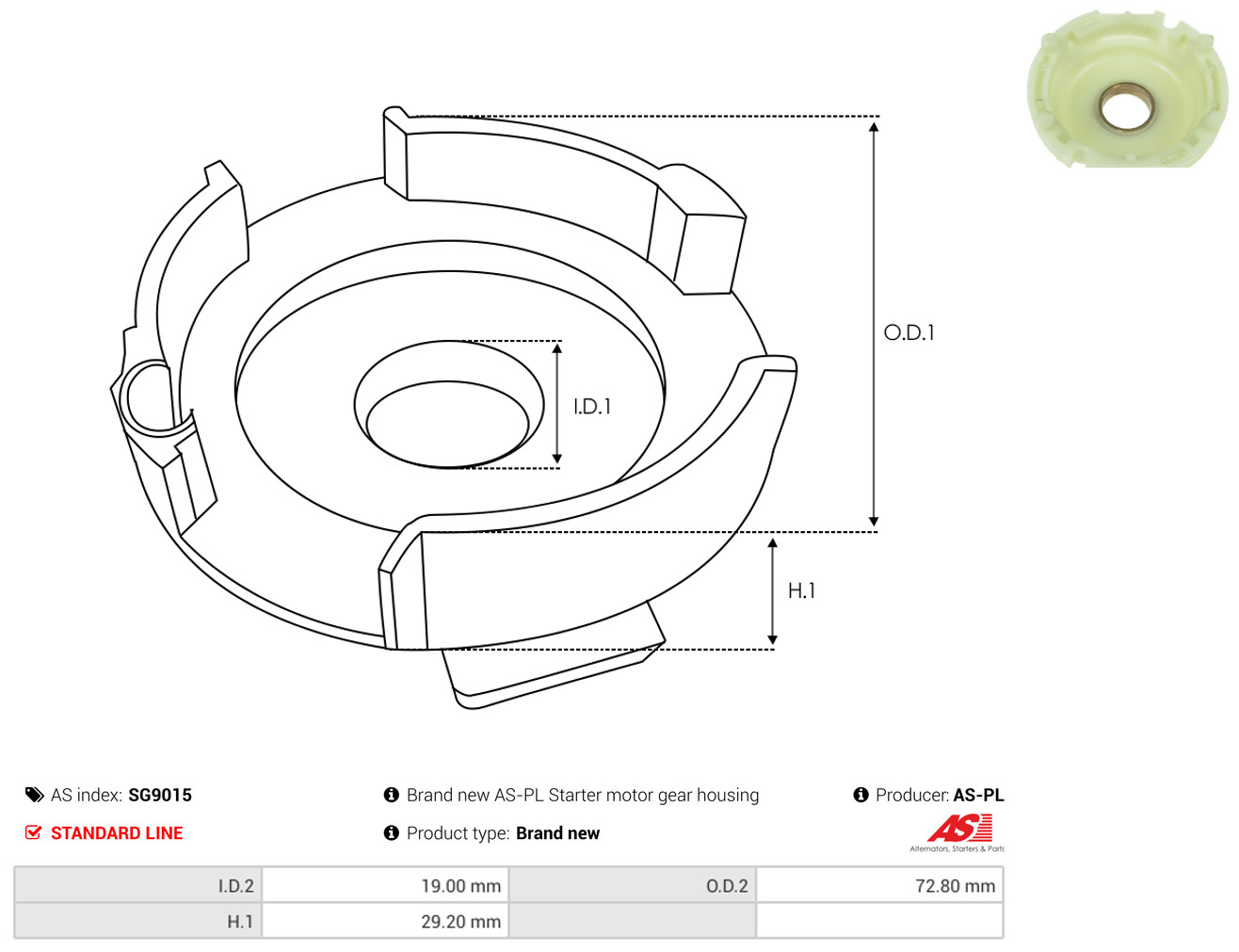 AS-PL Reparatursatz, Starter sg9015