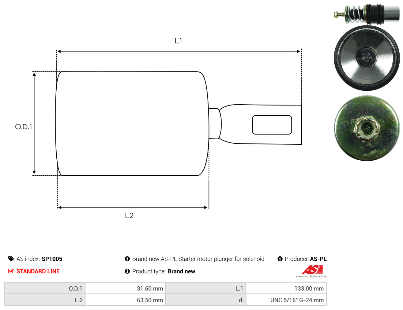 AS-PL Reparatursatz, Starter sp1005 31,60mm