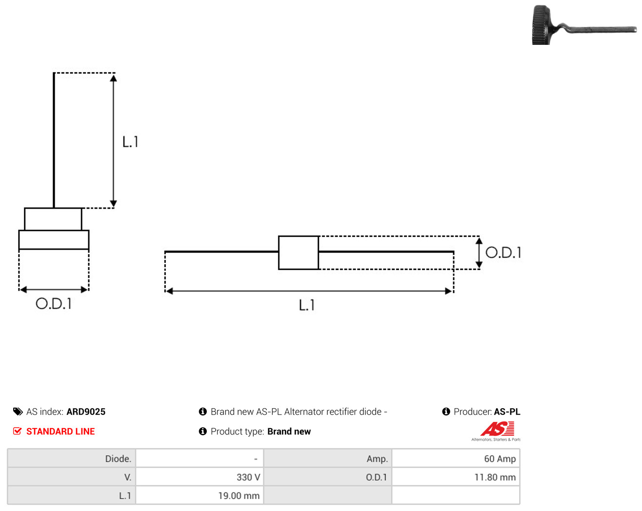 AS-PL Gleichrichter, Generator ard9025