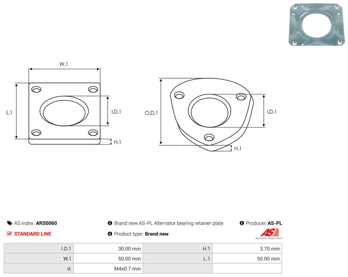 AS-PL Reparatursatz, Generator ars0060