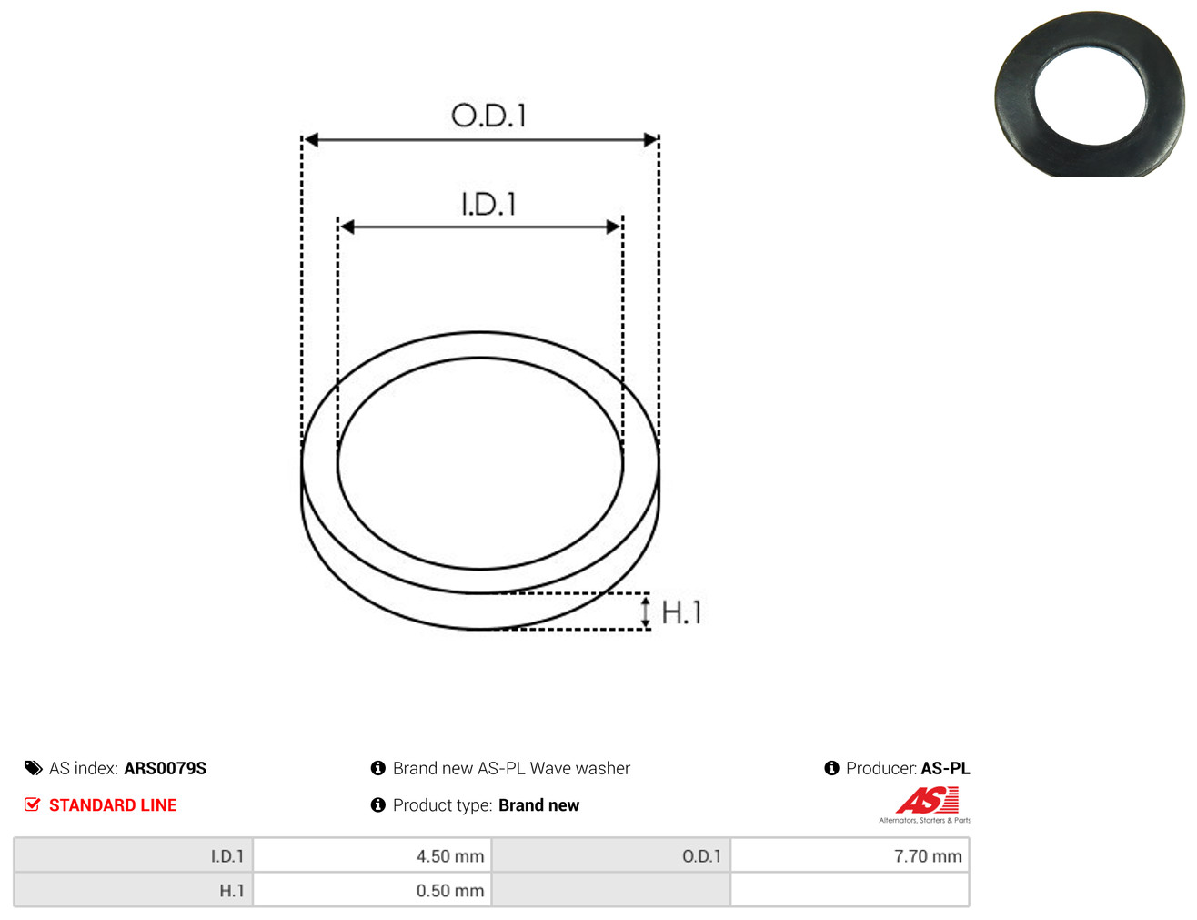 AS-PL Reparatursatz, Generator ars0079s