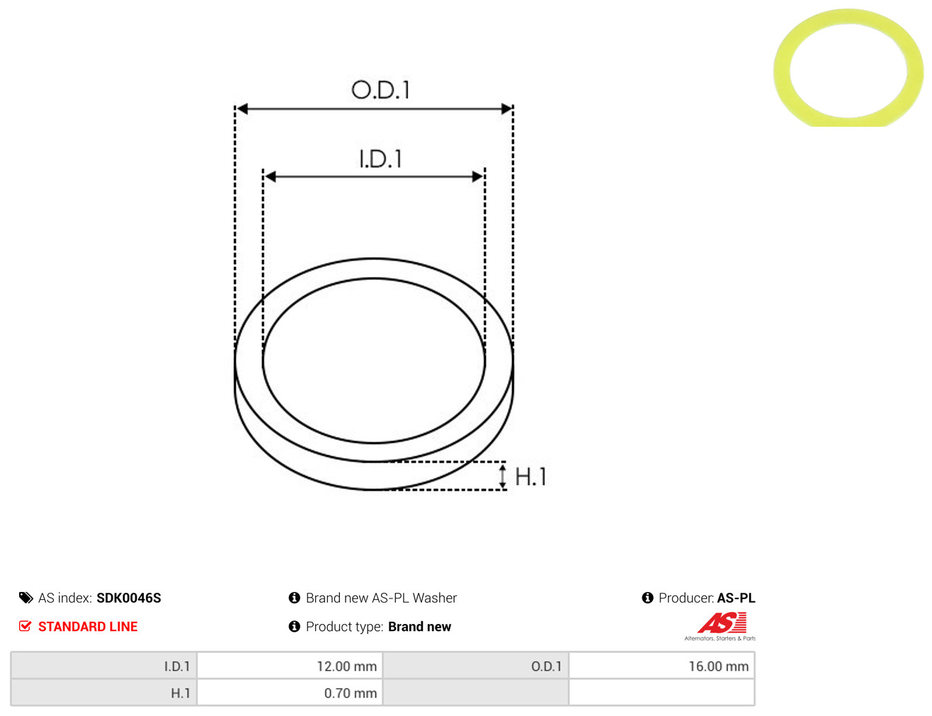 AS-PL Reparatursatz, Generator sdk0046s