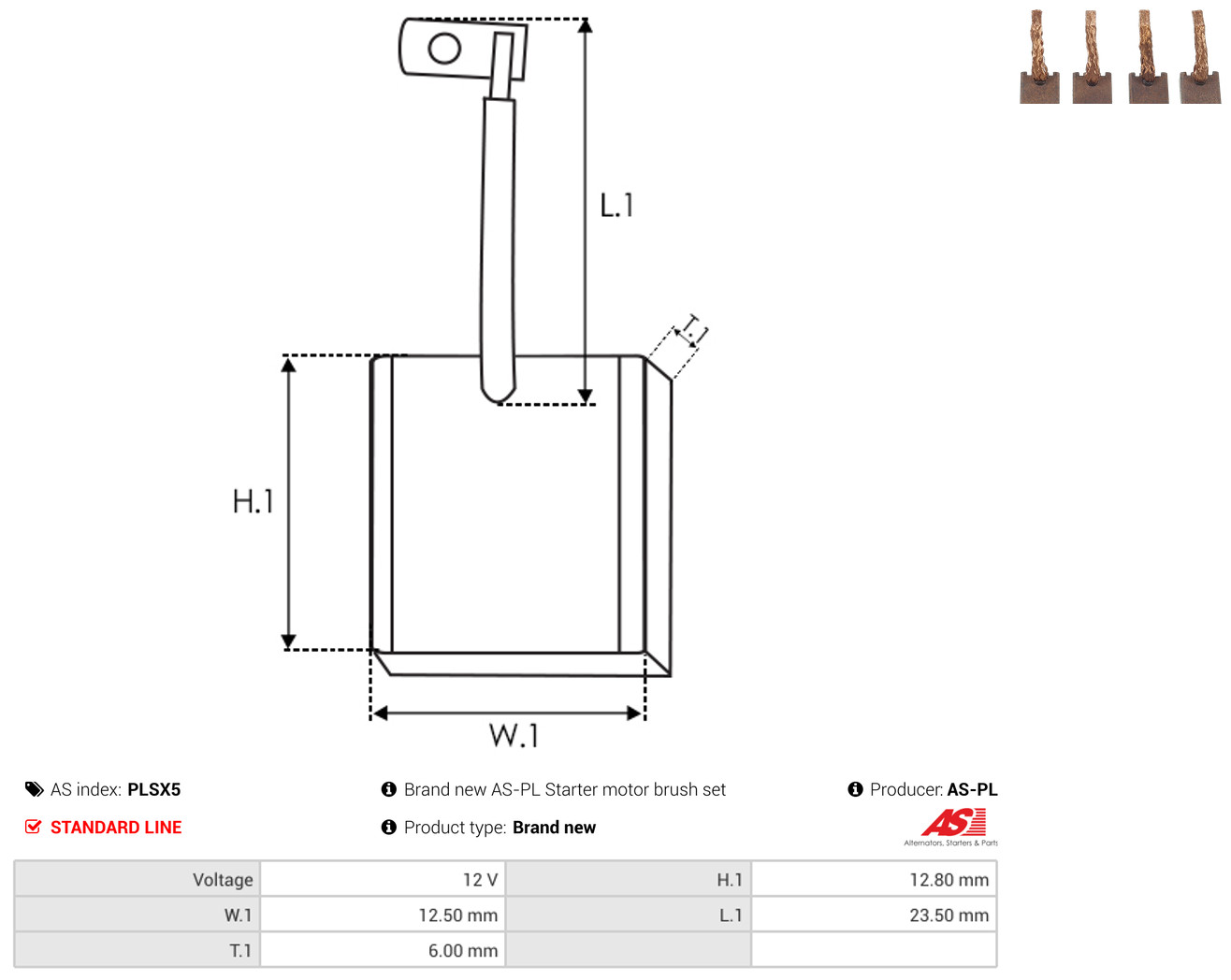 AS-PL Kohlebürste, Starter plsx5
