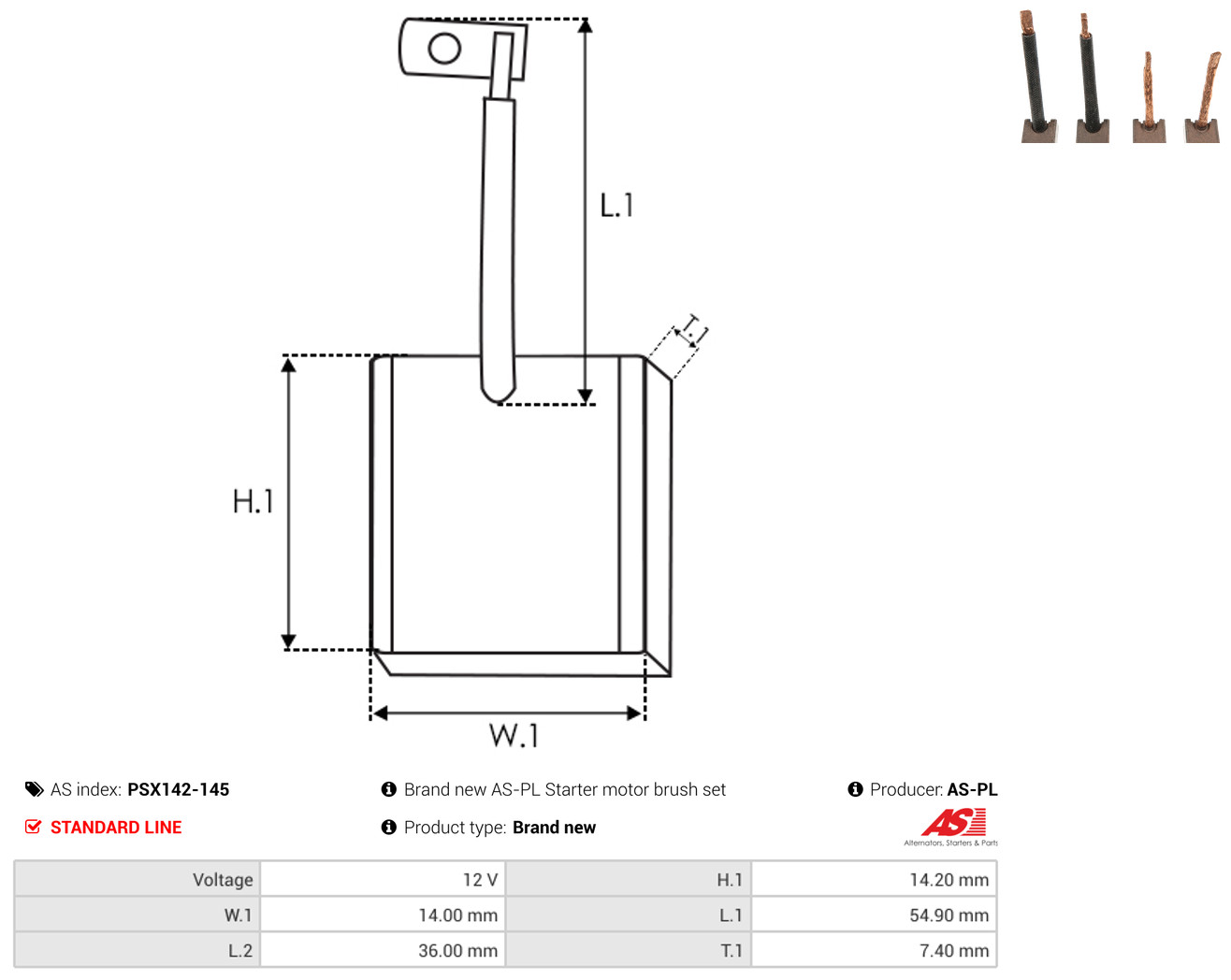 AS-PL Kohlebürste, Starter psx142145
