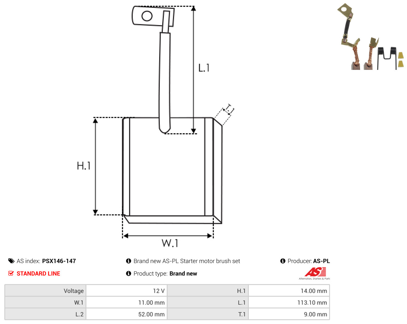 AS-PL Kohlebürste, Starter psx146147