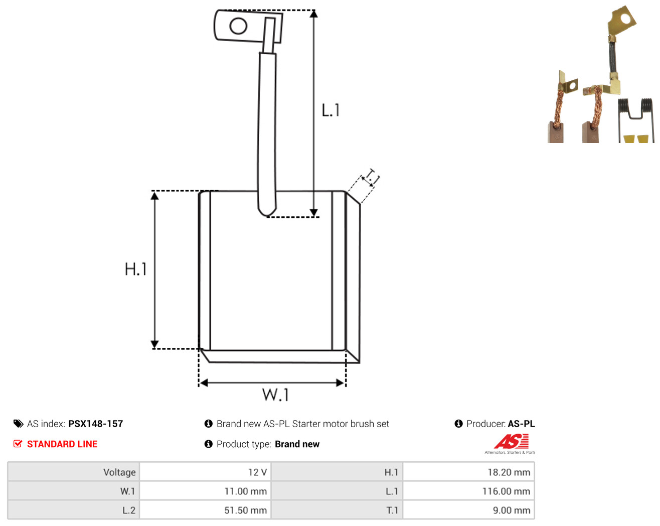 AS-PL Kohlebürste, Starter psx148157