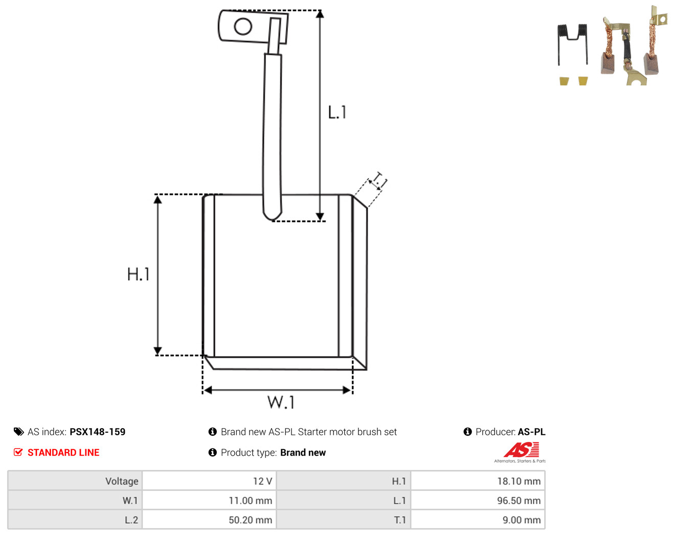 AS-PL Kohlebürste, Starter psx148159