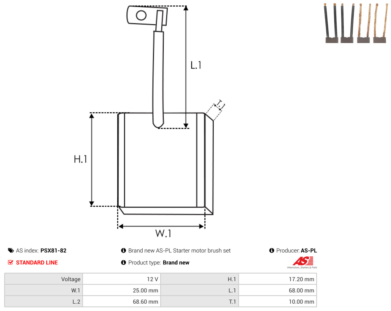 AS-PL Kohlebürste, Starter psx8182