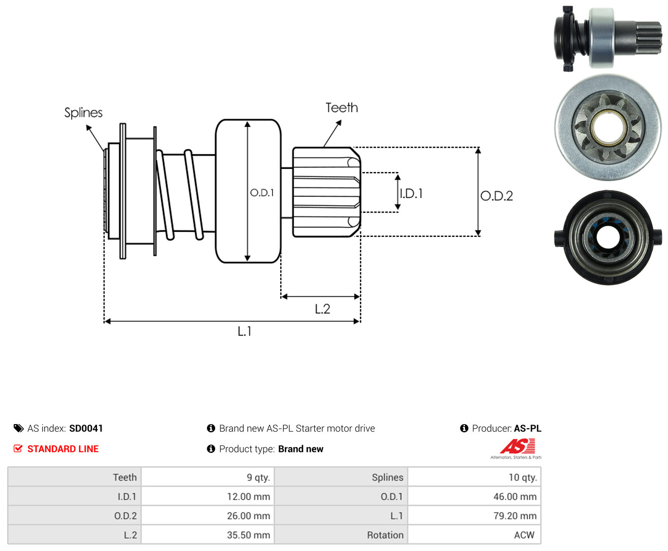 AS-PL Freilaufgetriebe, Starter sd0041