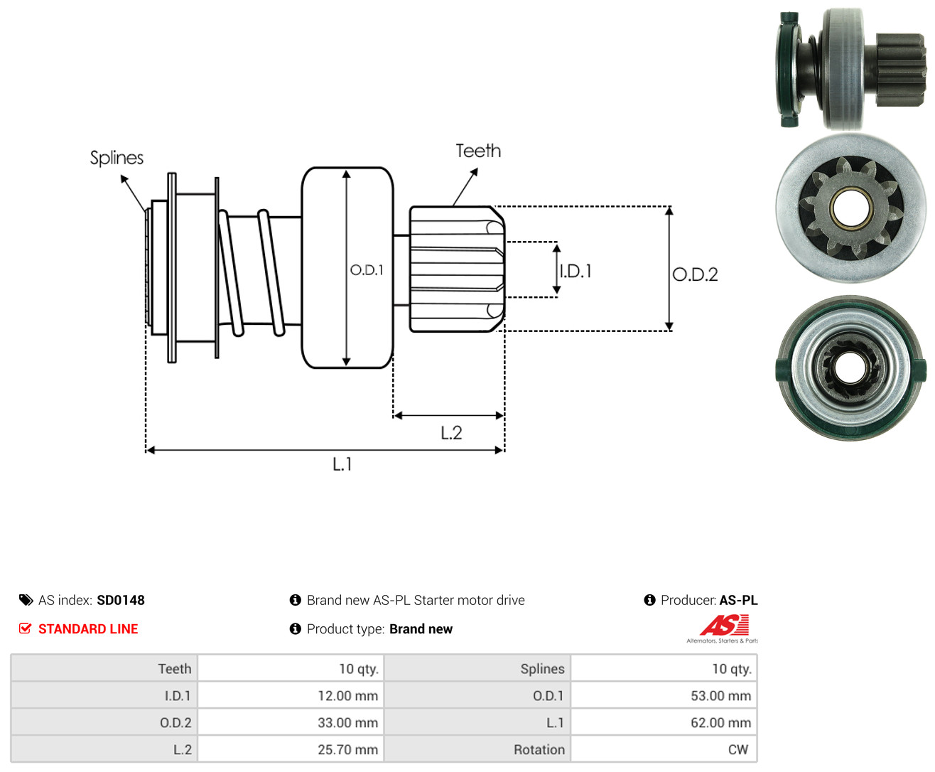 AS-PL Freilaufgetriebe, Starter sd0148