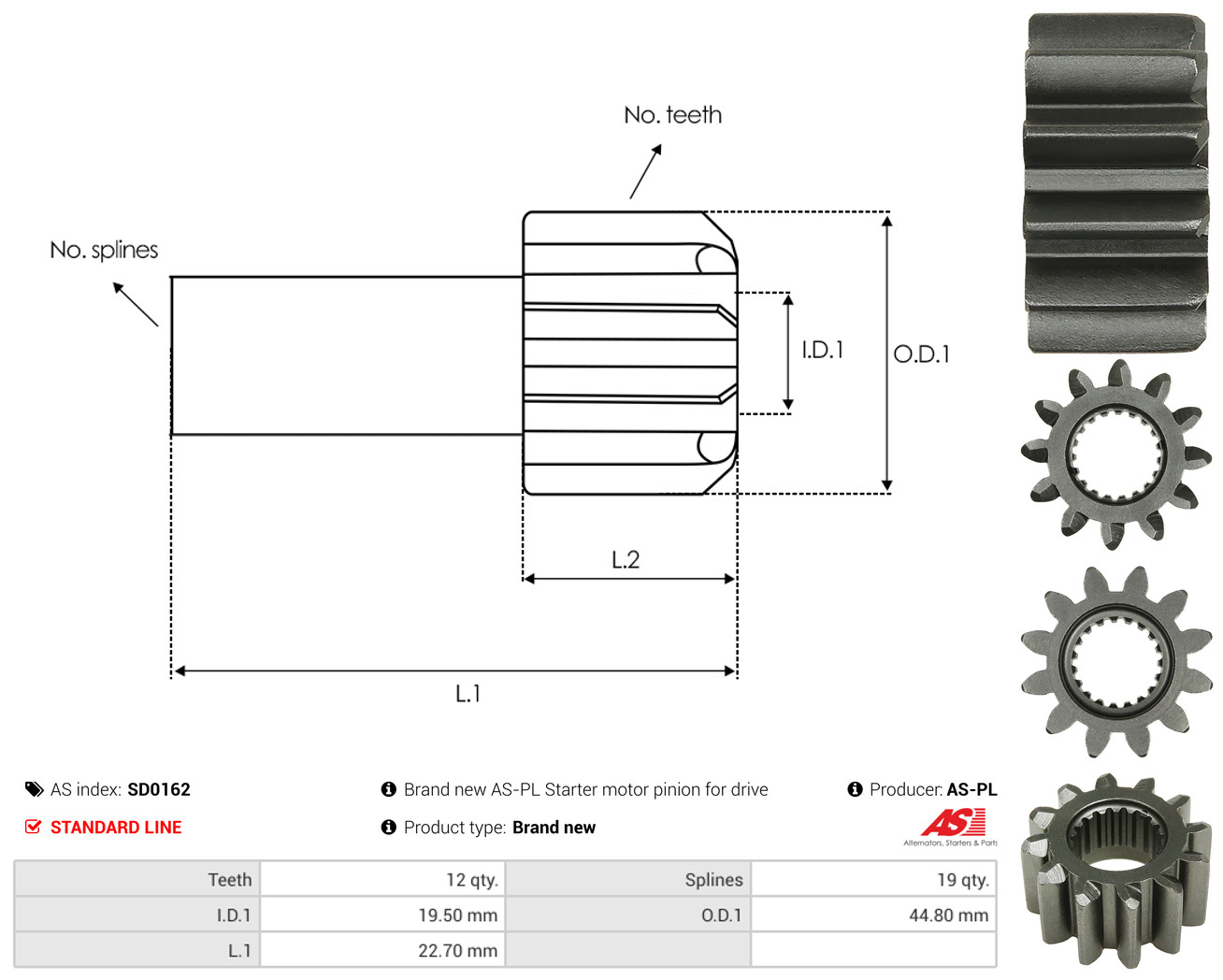 AS-PL Freilaufgetriebe, Starter sd0162 für DAF MAN
