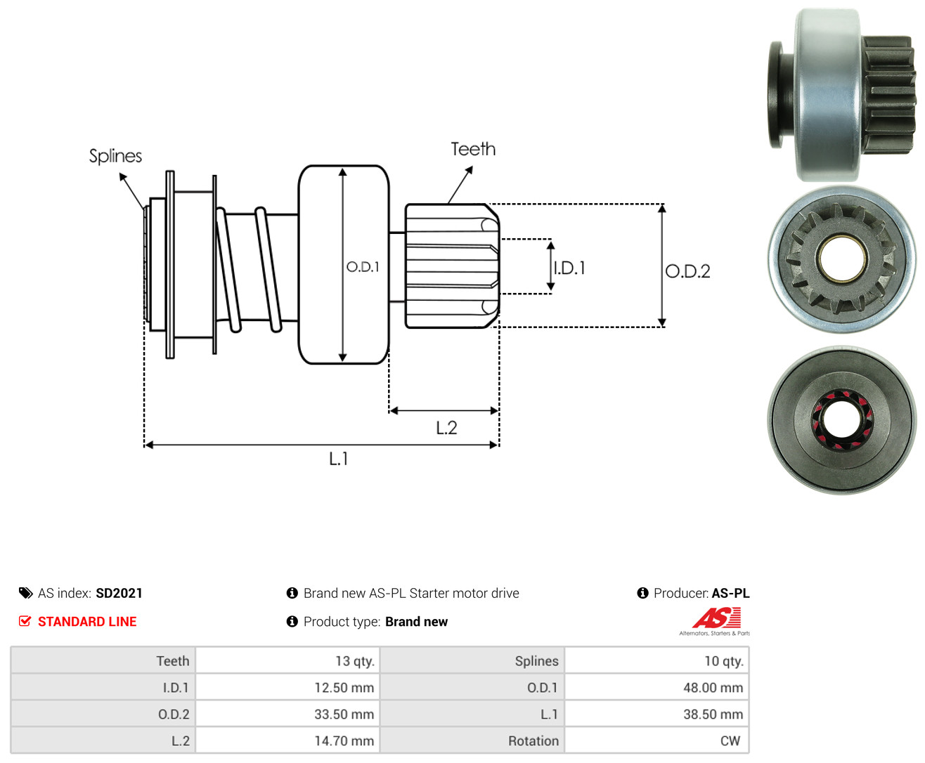 AS-PL Freilaufgetriebe, Starter sd2021