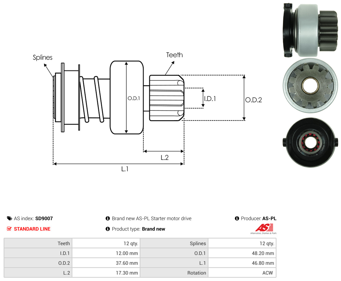 AS-PL Freilaufgetriebe, Starter sd9007