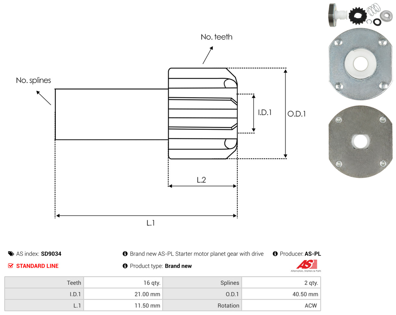 AS-PL Freilaufgetriebe, Starter sd9034