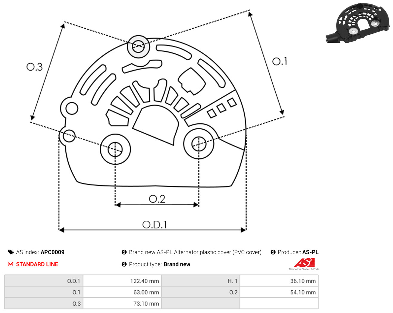 AS-PL Schutzkappe, Generator apc0009 für Mercedes