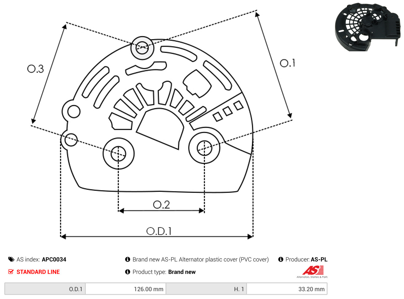 AS-PL Schutzkappe, Generator apc0034 für Iveco