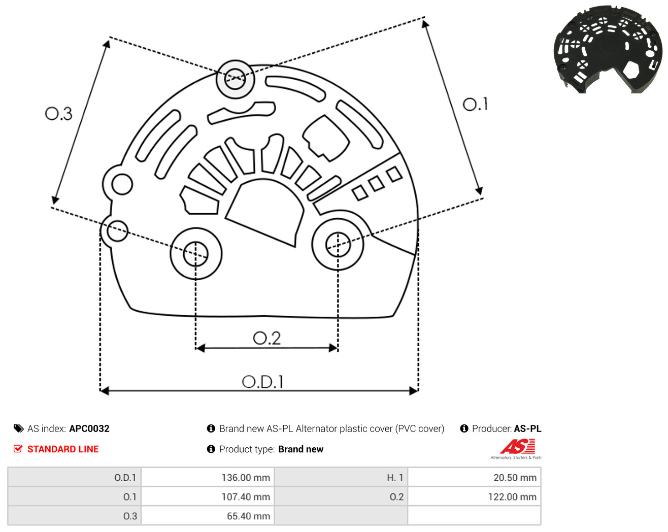 AS-PL Schutzkappe, Generator apc0032 für Mercedes