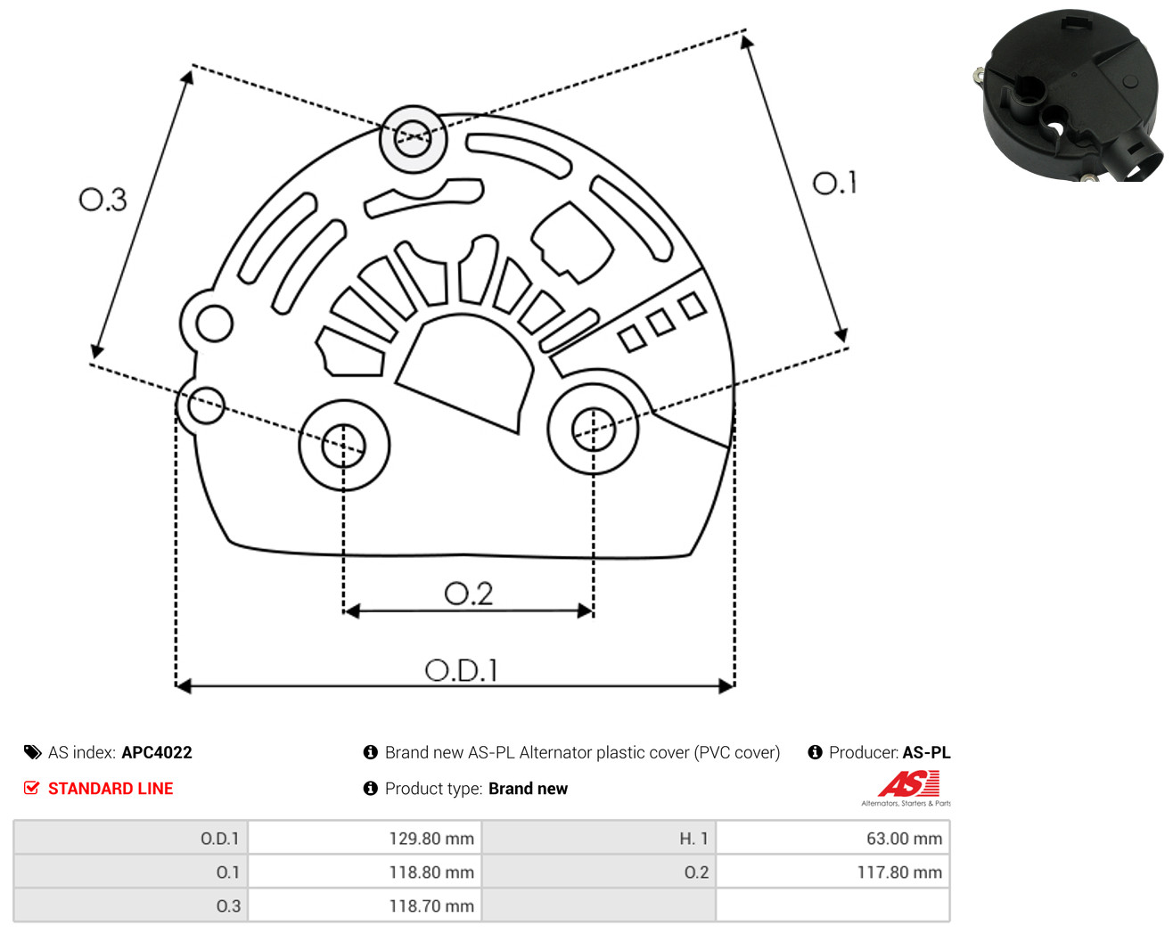 AS-PL Schutzkappe, Generator apc4022 für Fiat