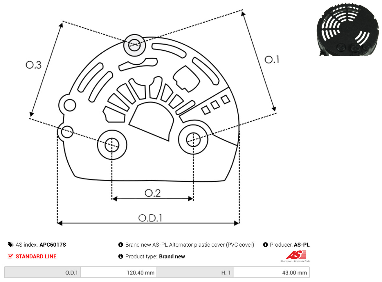 AS-PL Schutzkappe, Generator apc6017s für NISSAN