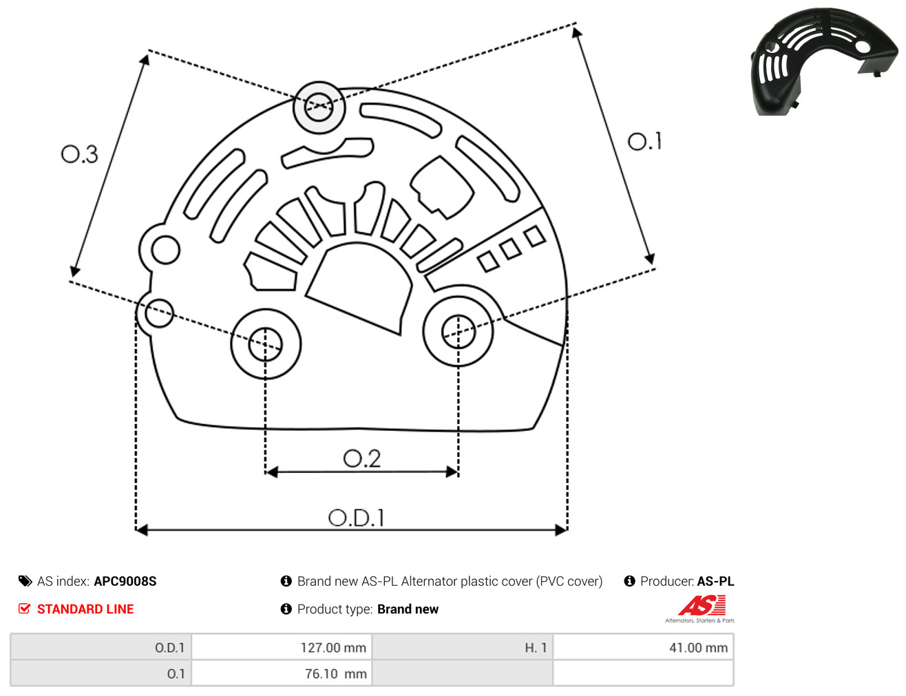 AS-PL Schutzkappe, Generator apc9008s