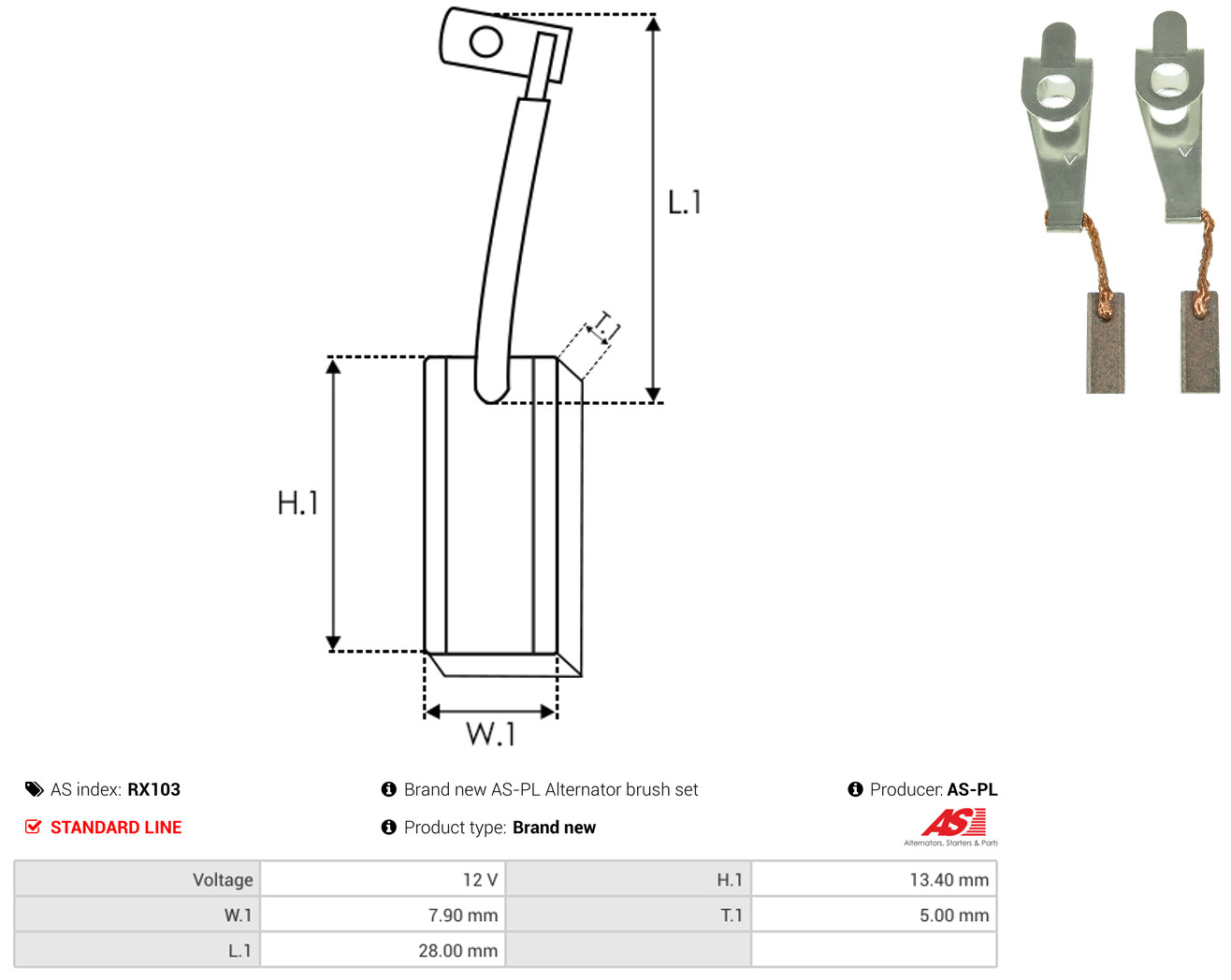 AS-PL Kohlebürste, Generator rx103