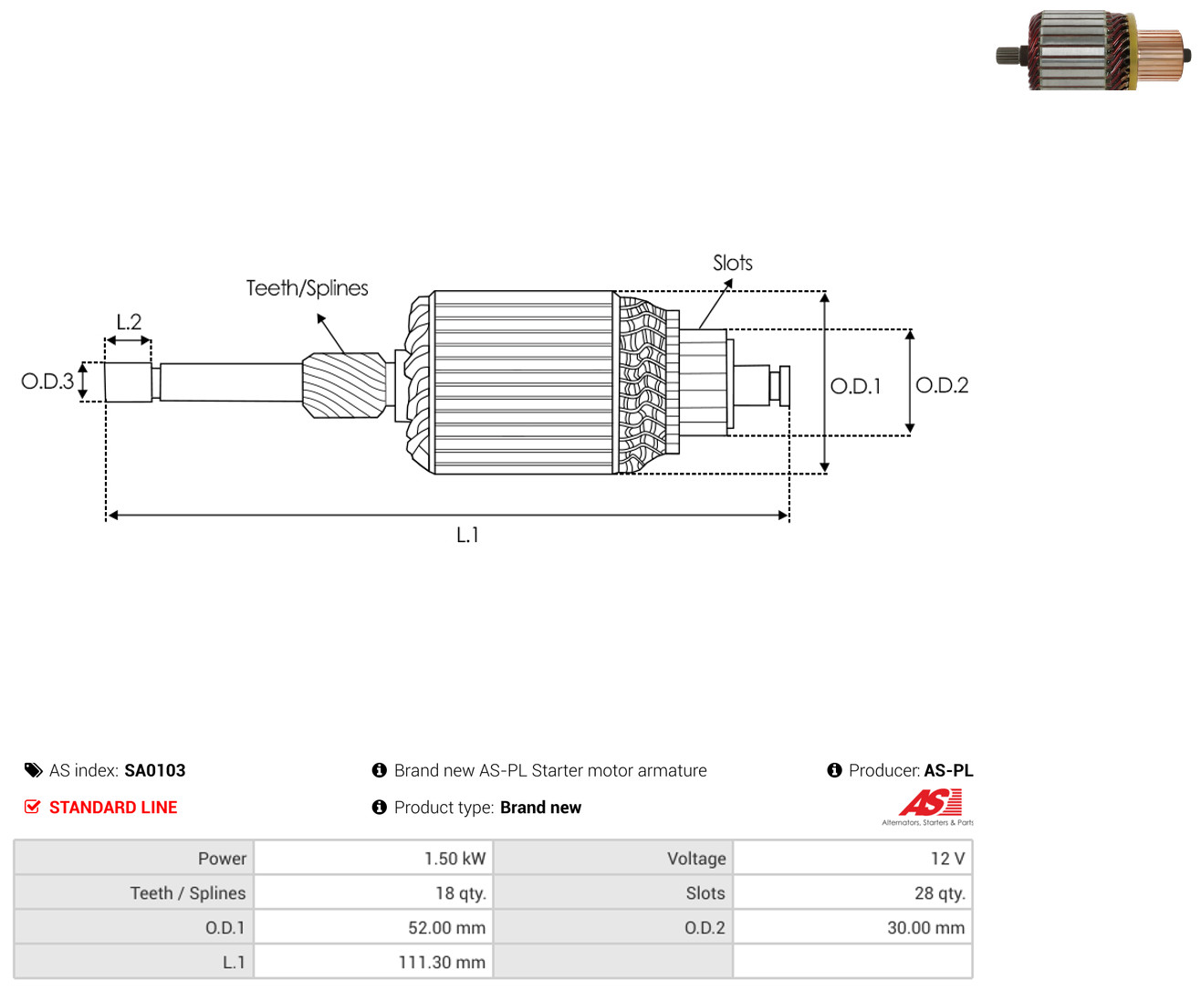As-Pl Anker, Starter Sa0103