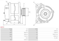 AS-PL Generator "Brandneu | AS-PL | Lichtmaschinen | 0124515105" f&uuml;r MERCEDES-BENZ C-KLASSE T-Model (S203), Art.-Nr. A0274