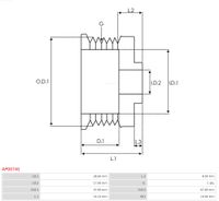 AS-PL Riemenscheibe, Generator "Brandneu | AS-PL | Lichtmaschinenriemenscheiben", Art.-Nr. AP0074S