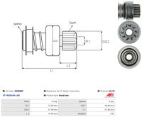 AS-PL Freilaufgetriebe, Starter "Brandneu | AS-PL | Anlasser-ritzeltriebe", Art.-Nr. SD5006P