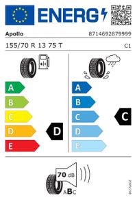 Apollo Sommerreifen "155/70R13 75T - Amazer 3G", Art.-Nr. AL15570013TA3GAZ0