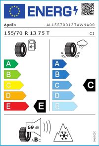 Apollo Winterreifen "155/70R13 75T - Alnac 4G Winter", Art.-Nr. AL15570013TAW4A00