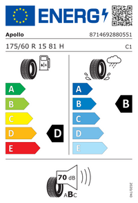 Apollo Sommerreifen "[Apollo] 175/60R15 81H - Alnac 4G", Art.-Nr. AL17560015HAL4AZ0