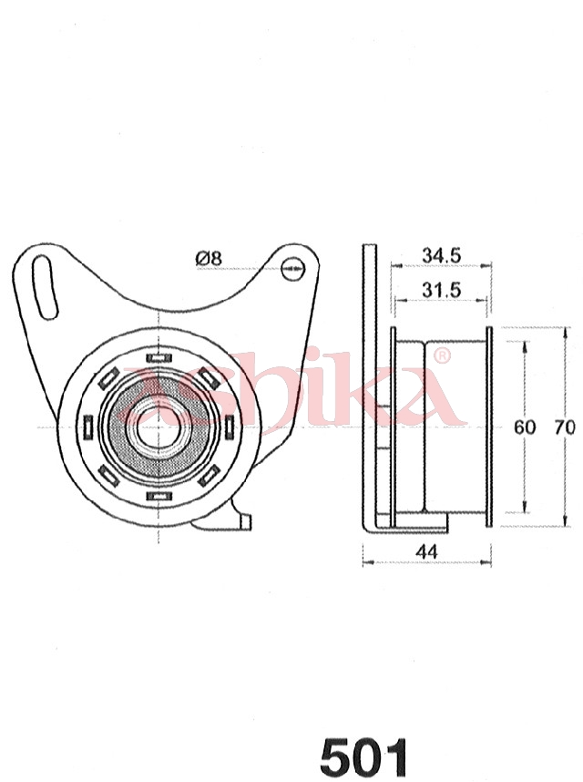 ASHIKA Riemenspanner, Zahnriemen 4505501 für KIA HYUNDAI MITSUBISHI