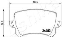 ASHIKA Bremsbelagsatz, Scheibenbremse f&uuml;r VW PASSAT B7 (362), Art.-Nr. 51-00-0904