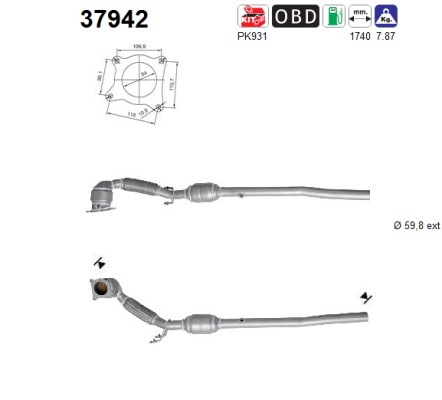 As Katalysator 37942 Für Vw