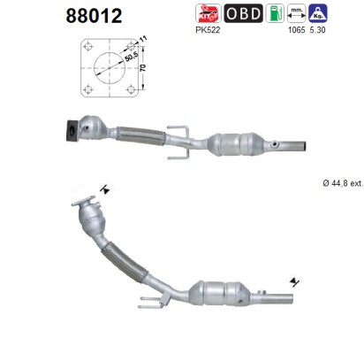AS Katalysator 88012 für Skoda